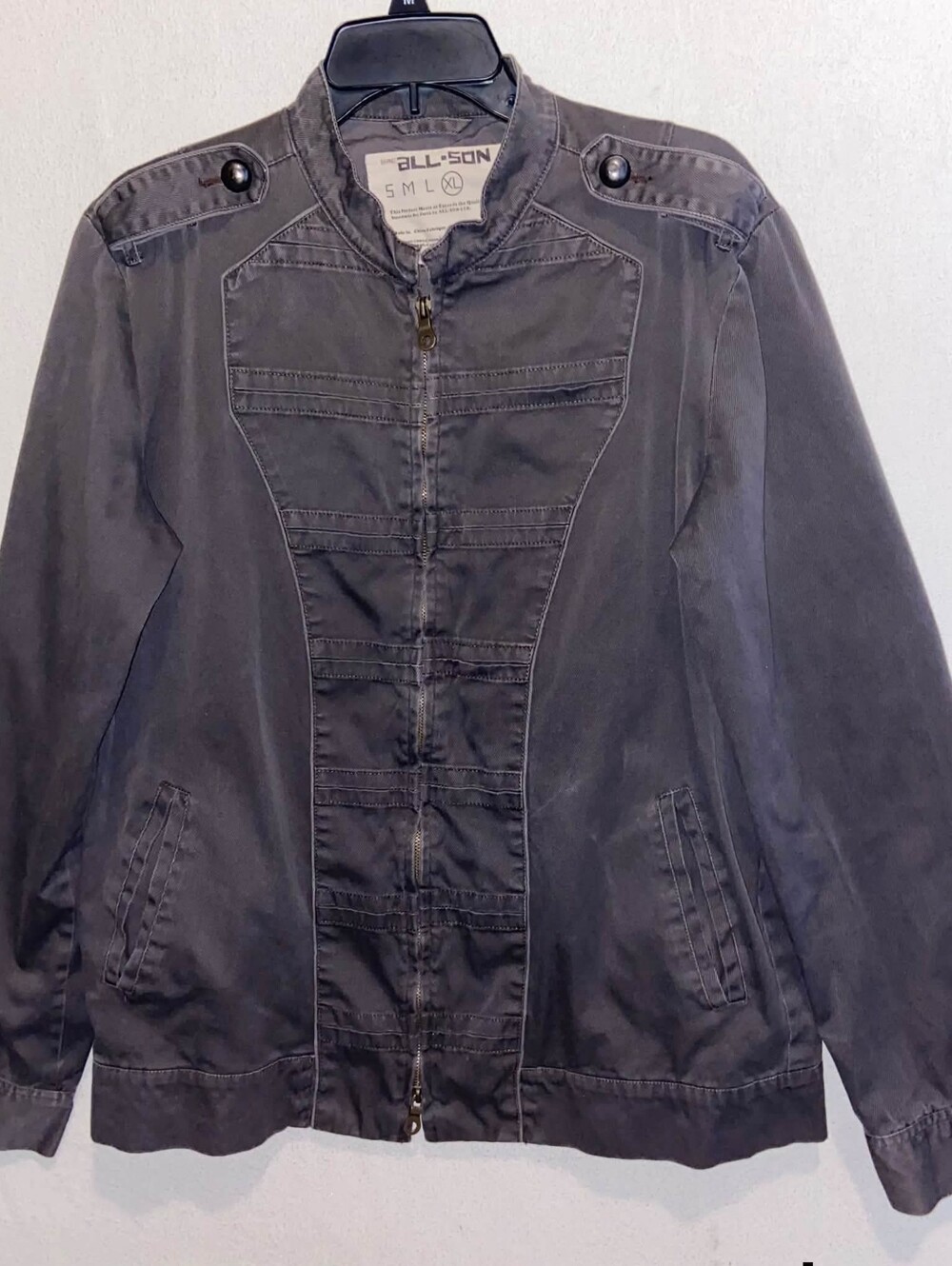 Men's Gray Lightweight Zip-Front Shirt Jacket